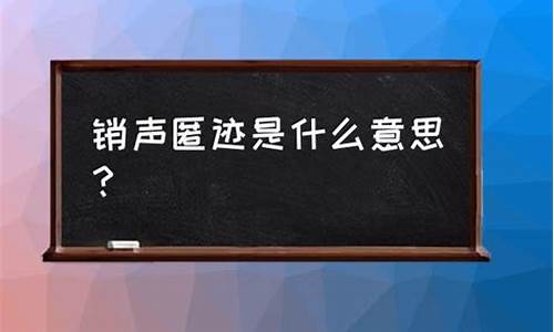 销声匿迹的意思是什么_销声匿迹的意思是什